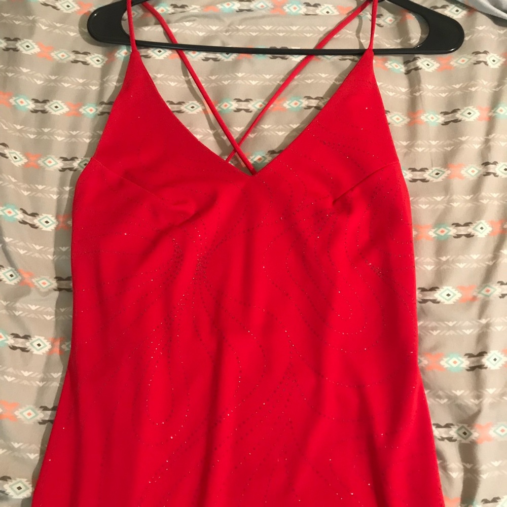 Red formal dress, never worn size M